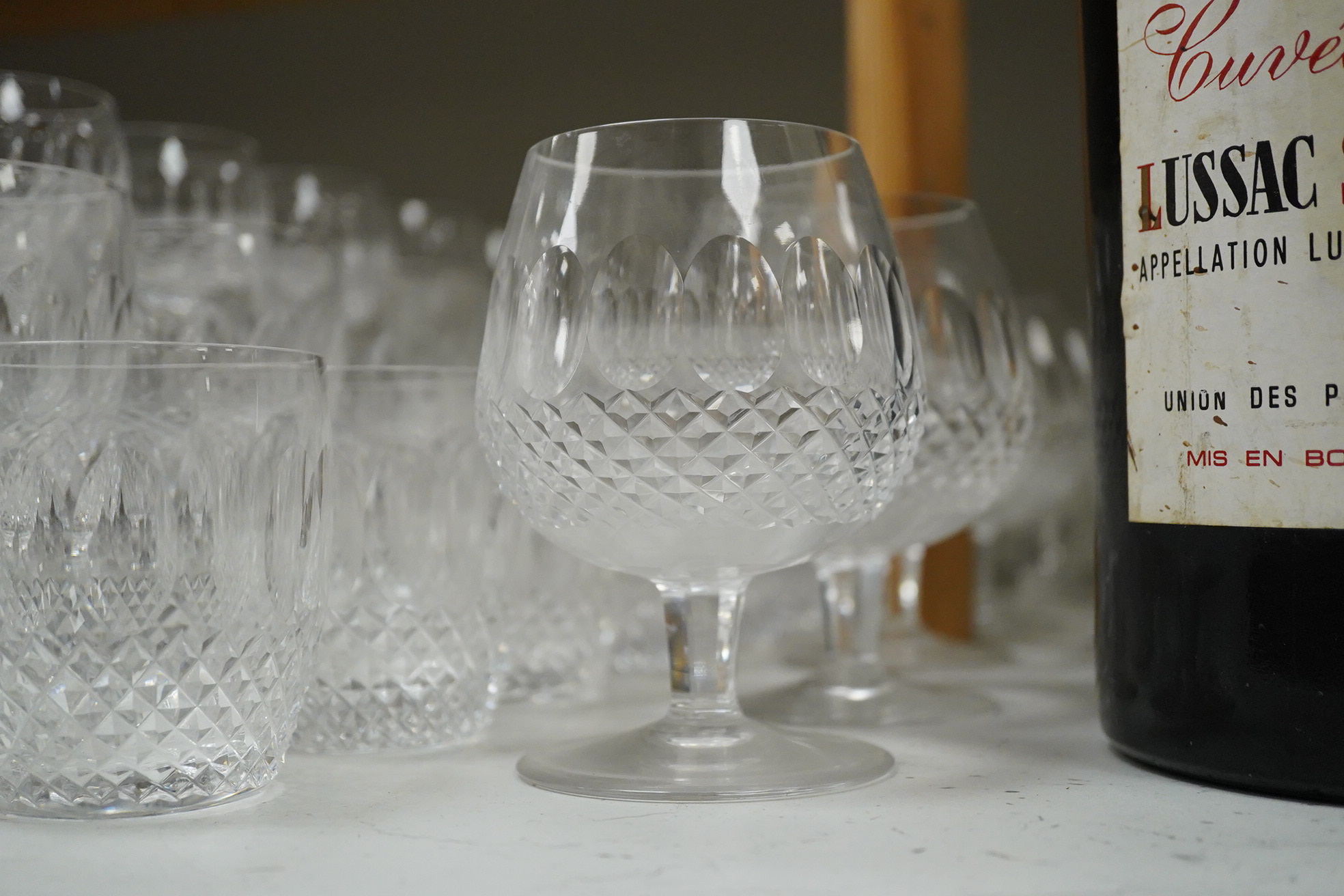 A large suite of Waterford glassware, including wine, spirt, brandy etc (45)